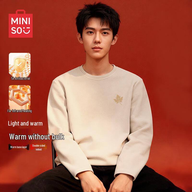 MINISO Men s Fleece Thermal Long-Sleeve T-Shirt XL