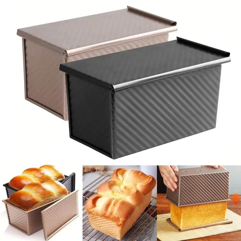 1 pz teglia rettangolare per plumcake con coperchio stampo per cottura del pane torta tostato antiaderente scatola per toast con coperchio stampo per pane in acciaio alluminato