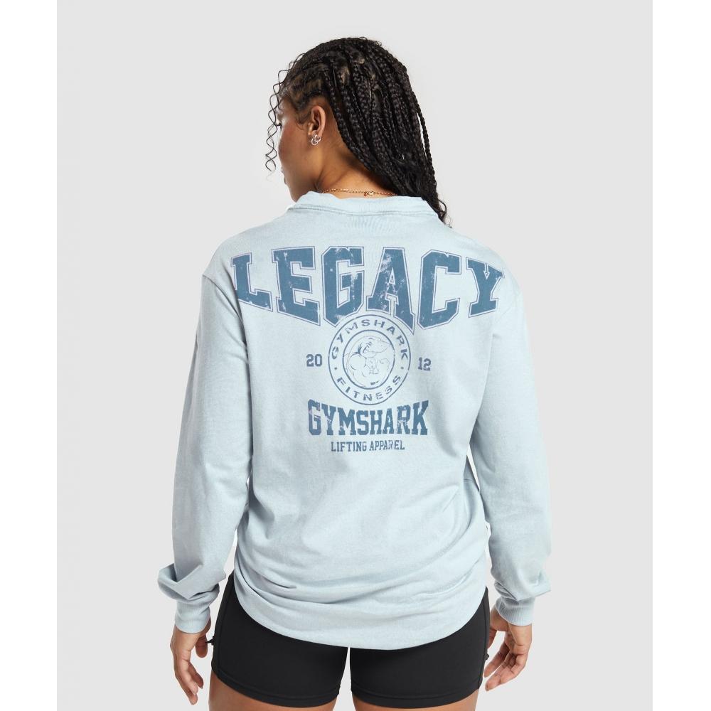 

GYMSHARK Legacy Топ с длинными рукавами Fresh Blue B7A2N UCMN