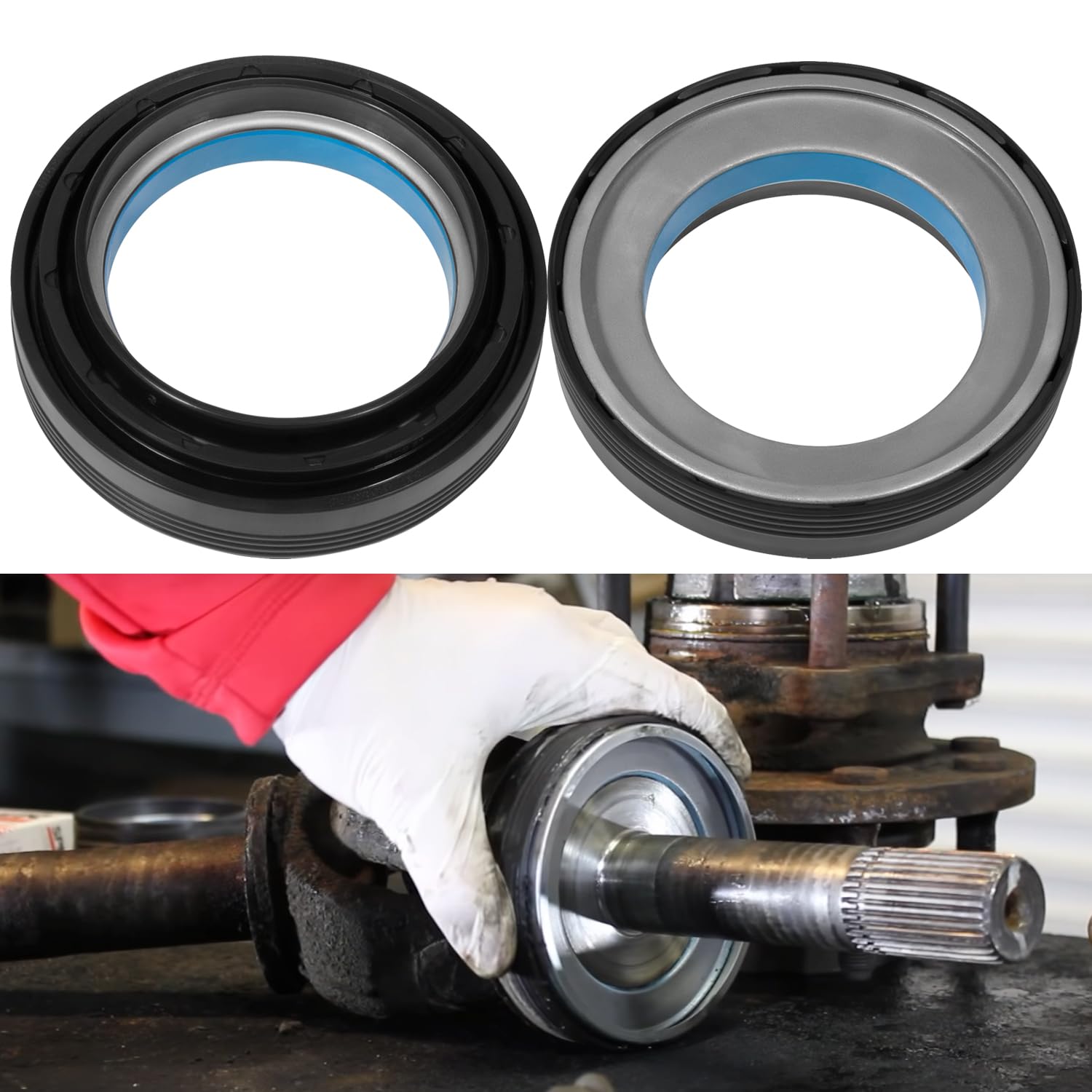 

Front Axle Knuckle Tube Seal Kit, Thrust Washer Snap Ring Kit Fit for for 50 60 Super Duty, Compatible with Ford F250 F350 Excursion 98-04