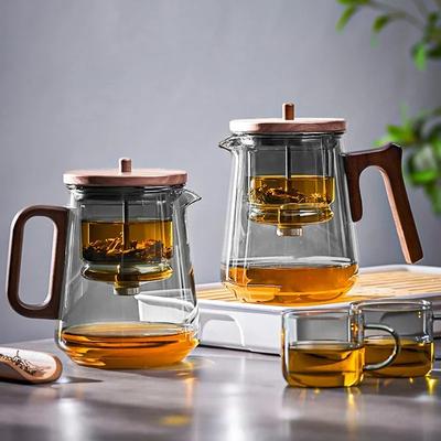 Transparent Glass Teapot with Tea Strainer 800ml Glass Heat Resistant Teapot Office Home Tea Maker Glass Flower Teapots