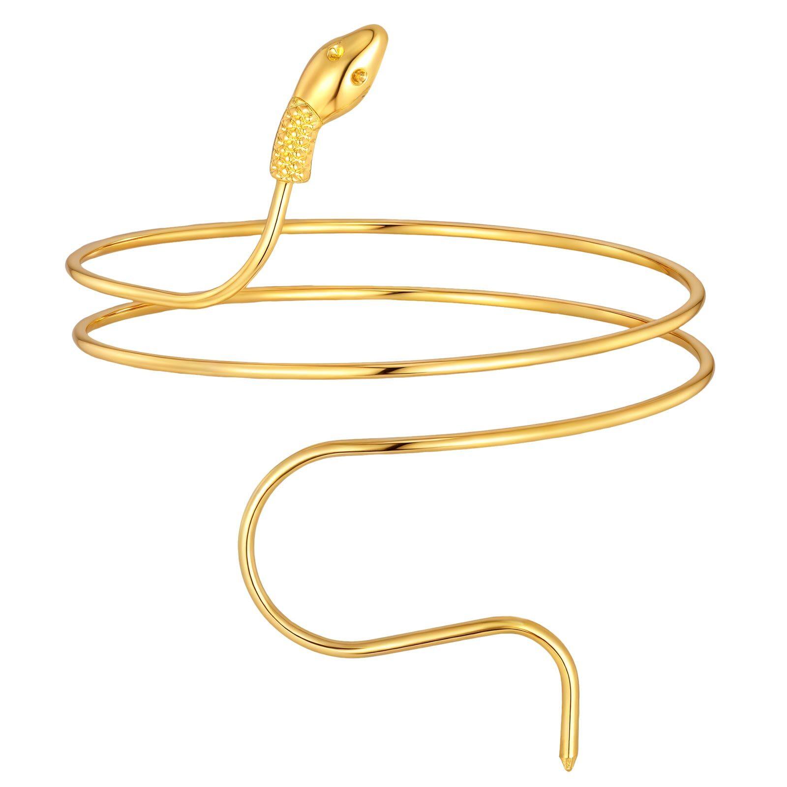 

Wrapped Snake-shaped Arm Cuff For Women, Adjustable Upper Arm Bracelet Bangle, Fashion Arm Jewelry