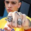 Retro Instant Of Thought God or Devil Ring For Men Handmade Designer Zircon Punk Gothic Open Ring Biker Accessories Unisex Gift