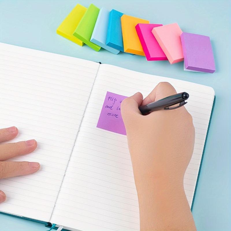 300 Pcs Colorful Fluorescent Wood Sticky Notes - Ideal For Highlighting Class Notes, Office Memos & Vocabulary Learning