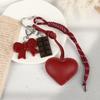 Fashionable Retro Bow Heart Bag Charm Y2K Ins Style Woven Rope Keychain Pendant Girly Trendy Car Key Holder Gifts