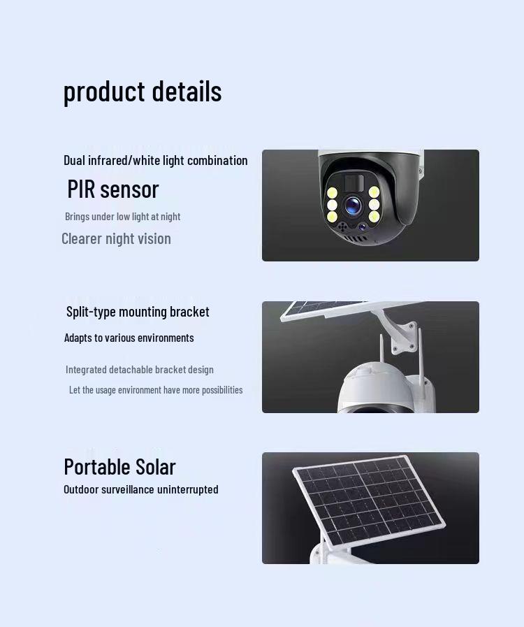 4G Solar-Powered HD 360° Surveillance Camera with Remote Mobile Monitoring (No Power/Network Required)