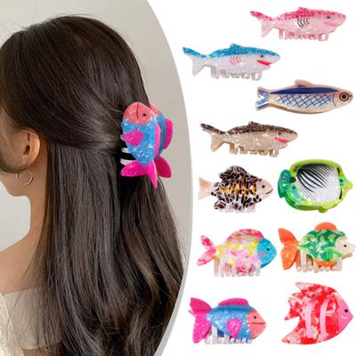 Hair Claw Marine Animal Shape Back Head Hair Clip Anti-slip Teeth Strong Grip Shark Hair Clip Versatile Hair Accessory