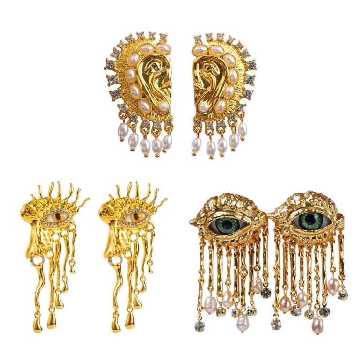 Artistic Ear Model Ear Accessory Unique Ear/Eye Model Earrings Adornment Personalized Ear Studs for Parties Dates