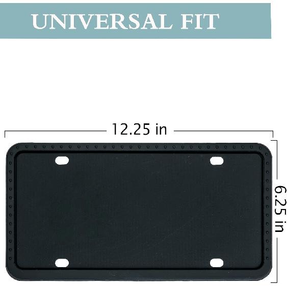 License Plate Frames - 2 PCS Silicone License Plate Holder For US Car Universal License Plate Bracket, Rustproof, Rattle Proof & Weatherproof,