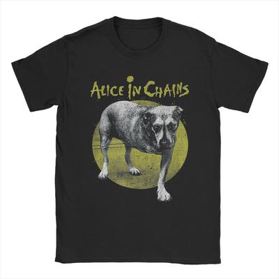 Nyhet Alice in Chains Band Hund T-shirts Män Rundhals Bomulls T-shirts Heavy Metal Musik Kortärmade T-shirts Plus Size Kläder