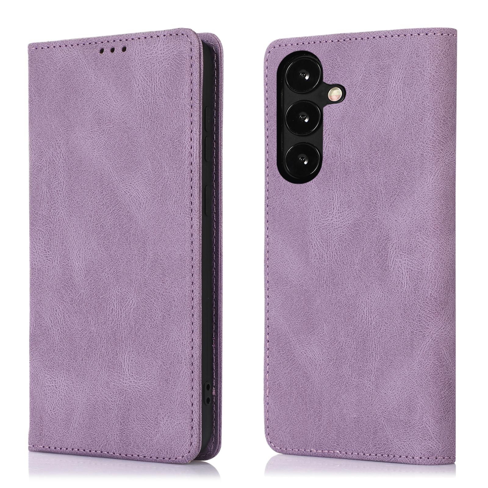 

For Samsung Galaxy A35 5G Case Wallet Magnetic Closing Leather Flip Phone Cover Purple