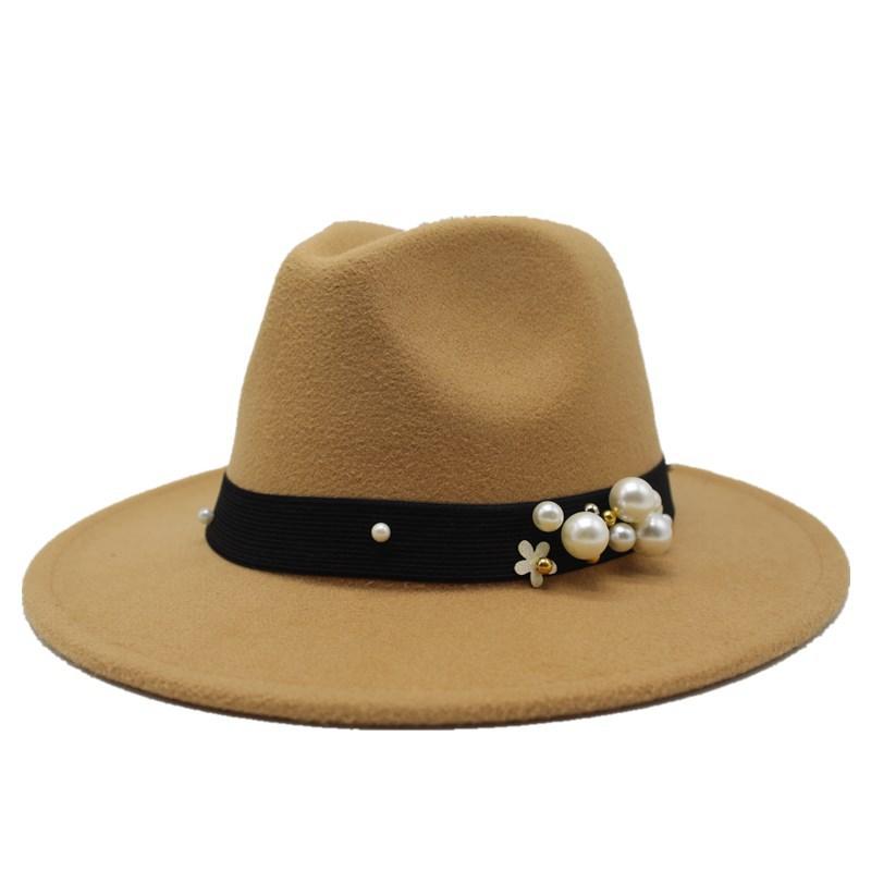 Ladies Tweed Hat Wedding Jazz Hat Season British Retro Pearl Top Hat Women