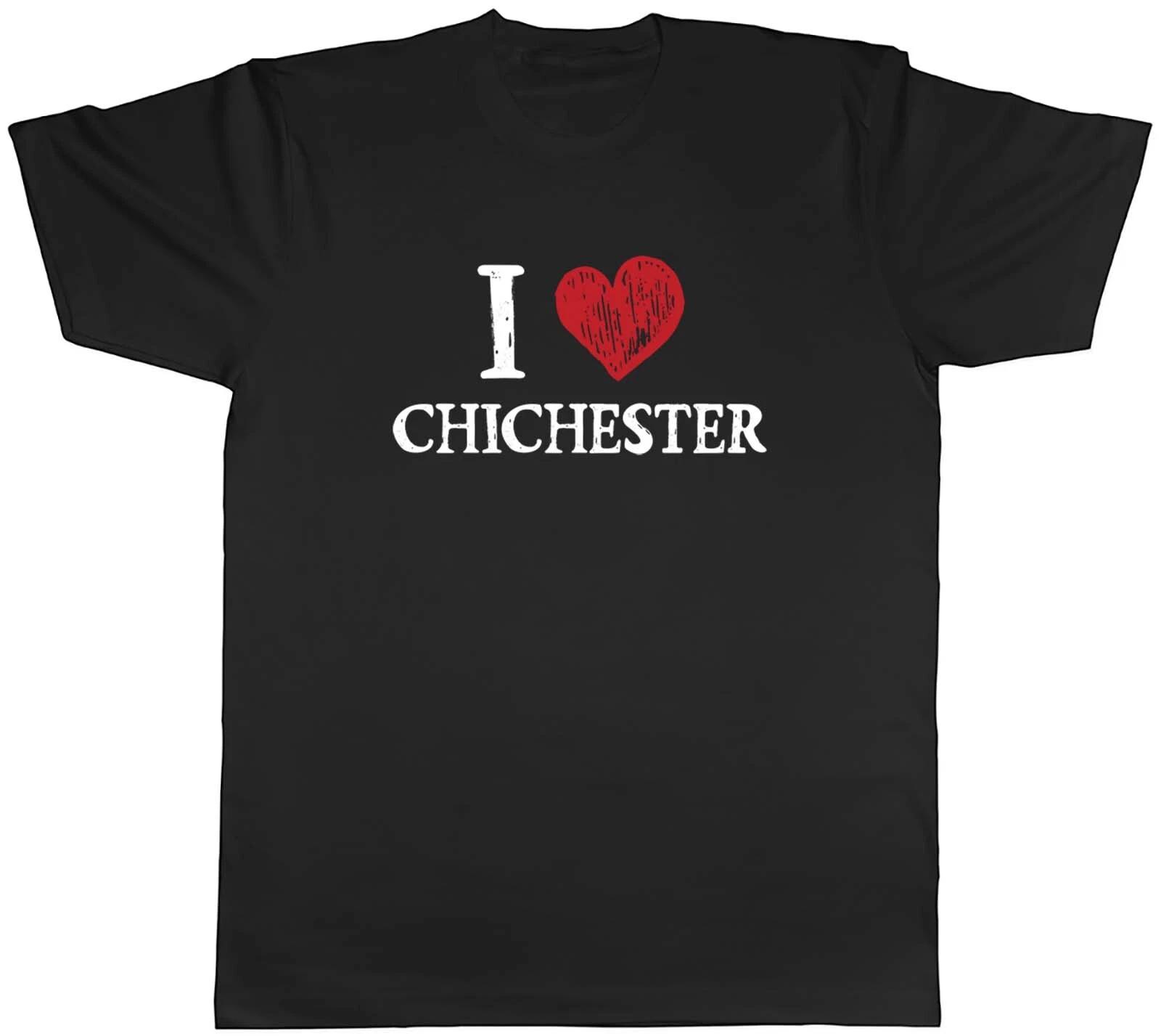 I Love Chichester Mens T-Shirt West Sussex Historic Love Heart Tee Gift XL