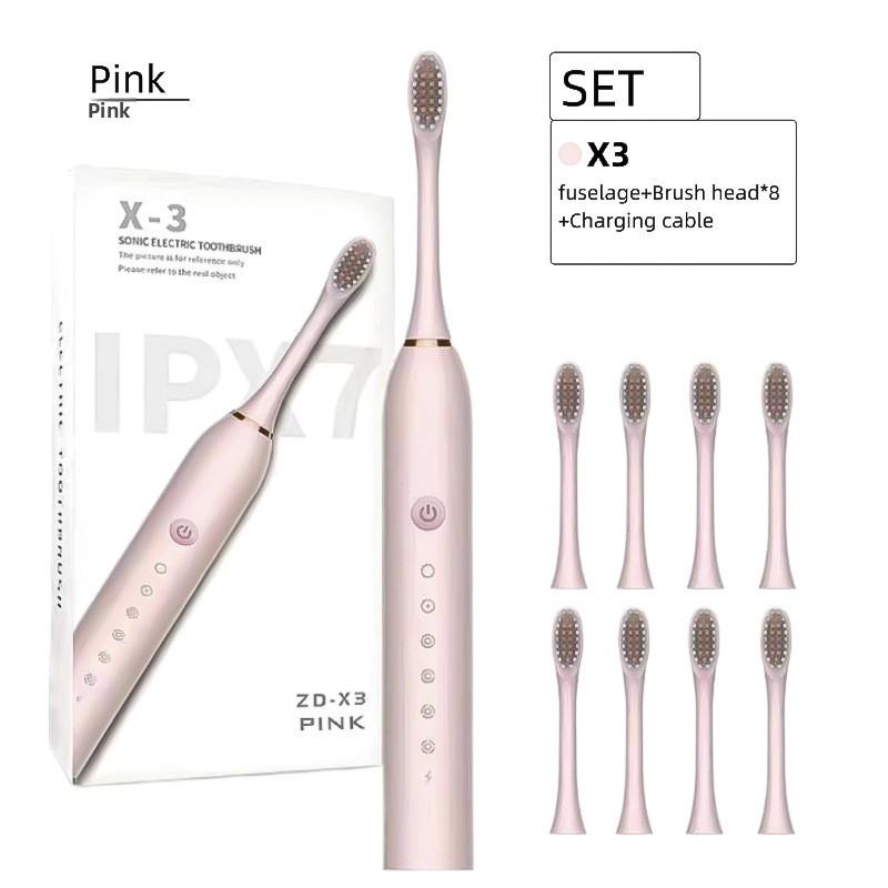 Electric Toothbrush, Rechargeable Model, Universal Soft Bristle Brush for Adults and Children, Portable Travel Set for Home Use, Toothbrush.