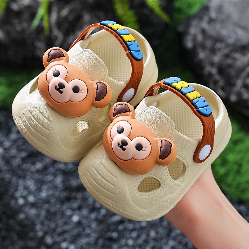 Cute Cartoon Clogs For Girls Summer Non Slip Soft Sole Closed Toe Sandals Baby Bath Slippers Kids Lightweight Beach Shoes