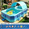 Inflatable Children's Swimming Pool with Slide - No Inflation Needed, Thickened Foldable Design for Home and Outdoor Use