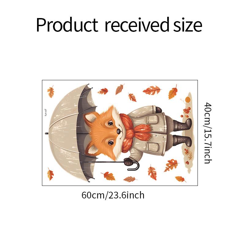 

Лиса Зонт Кленовый Лист Спальня Гостиная Крыльцо Домашнее Украшение Наклейка На Стену 40*60CM/fun-e7