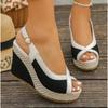 Shoes Women Ankle Buckle Wedges Sandals Summer Denim Sandal Comfortable Thick Sole Sandalias Mujer