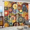 Circular Art Pattern Printed Curtains Window Decorations Home Room Curtain Set Of 2 Made Polyester Washable