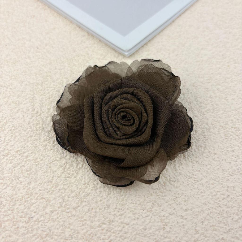 Hongkoński Wielowarstwowy Spinki do Włosów i Akcesoria do Ubrań z Organzy z Suszonymi Różami