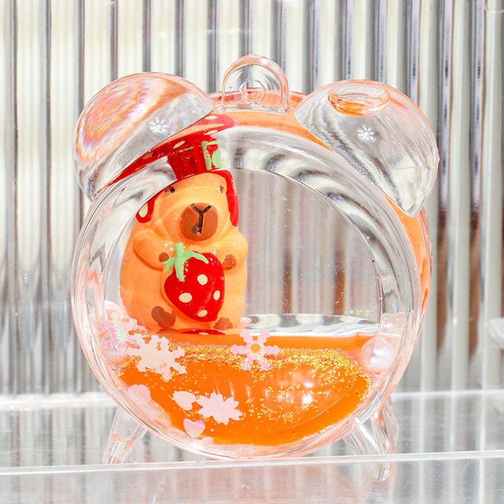 

Брелок для ключей в виде бутылки с зыбучим песком своими руками, украшения из бутылки с капибарой и зыбучими песками 7