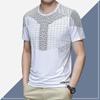 New Summer Loose Men's T-shirt Round Neck Printed Head Elastic Breathable Comfortable Men's Short Sleeve T-shirt