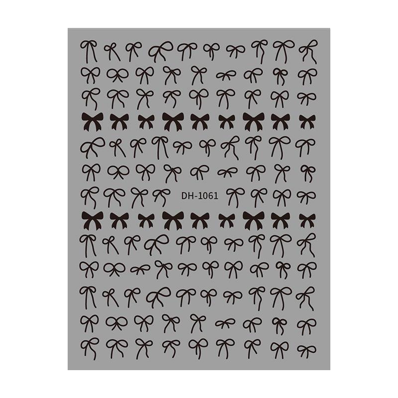 Redanco3D Cartoon Bow Nail Stickers with Gold & Silver Hot Stamping DH-1061