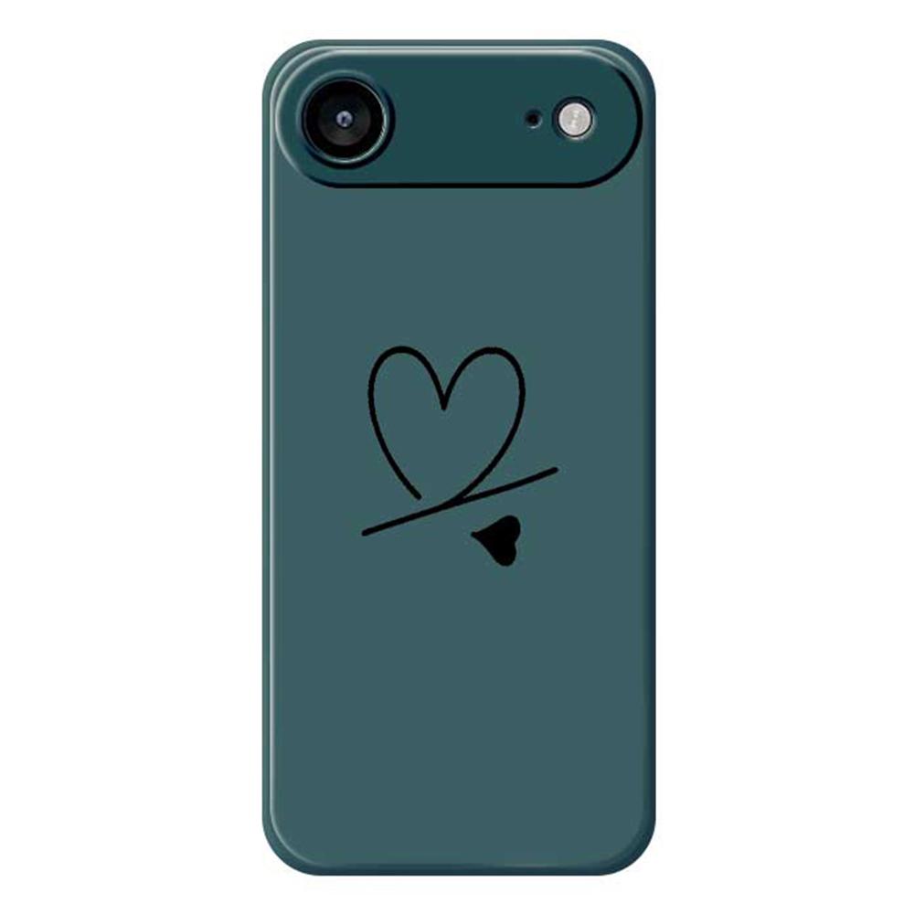 For iPhone 17 Air Case Black Love Pattern Printing Straight Edge TPU Phone Back Cover