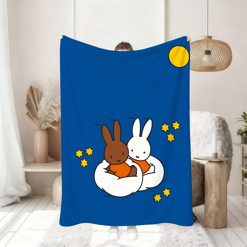Kawaii M-MiffyS Blanket Soft Throw Blanket for Home Bedroom Bed Sofa Picnic Travel Office Rest Cover Blanket Gift