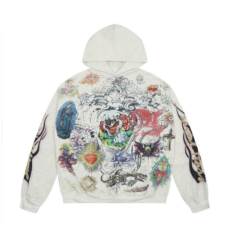 Saint Michael Streetwear Hoodie 3D Print Loose Fit Hip Hop Sweatshirt Teens