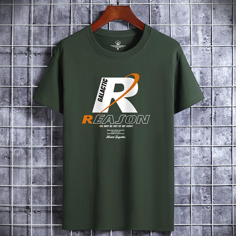 Lässige Herrenbekleidung Luxus Rundhals T-Shirt aus reiner Baumwolle Lustiger R-Print Streetwear Sommermode Vintage Y2k Style Top Übergroßes T-Shirt