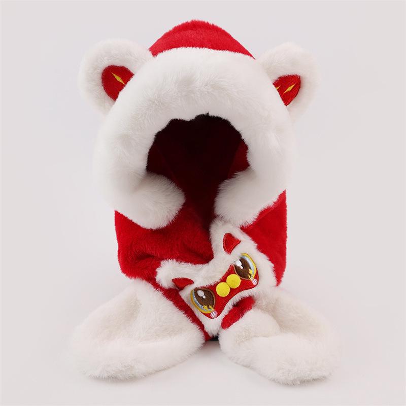 Kinder Plüsch Drachenmütze mit Ohrenschutz - Winter Warm Cartoon Stil für Jungen, Mädchen, Babys