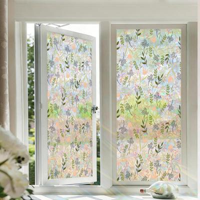 Pellicola Privacy per Finestre a Fiori, Adesivi Decorativi Statici, Pellicola Statica Impermeabile per Vetri, Adesivo Statico Antiriflesso per Vetri 39.4x17.7in per Bagno di Casa