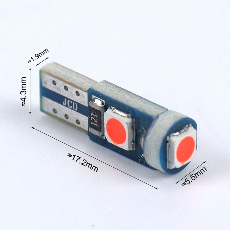 5 Stück 12V T5 3030 LED-Birne Auto Innenbeleuchtung Armaturenbrett Auto Instrumentenlampe