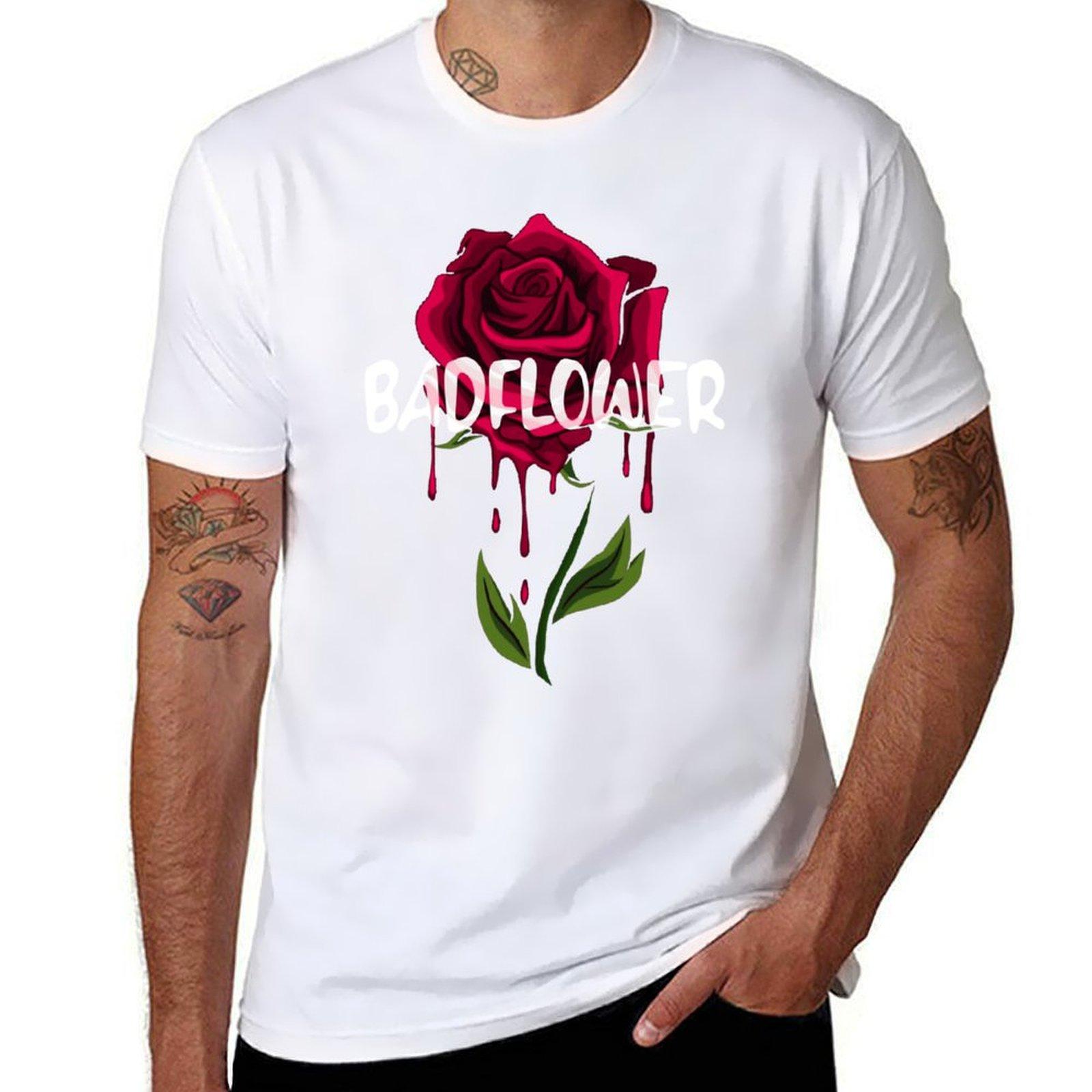 Badflower Rose Футболка корейская мода кросвит футболка мужская возвышенная мужские футболки с графикой S