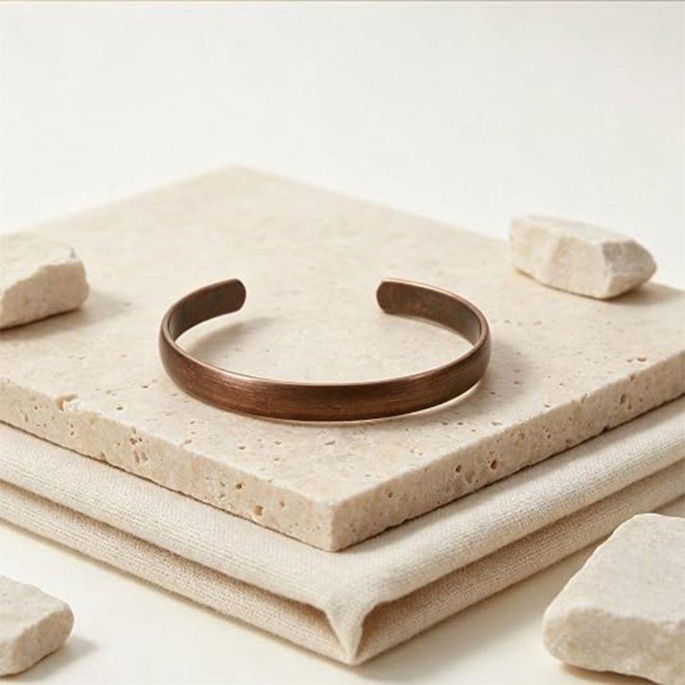 2PCs Waterproof Copper Bracelet Adjustable Copper Cuff Bracelet Stylish Wrist Cuff Daily Wear