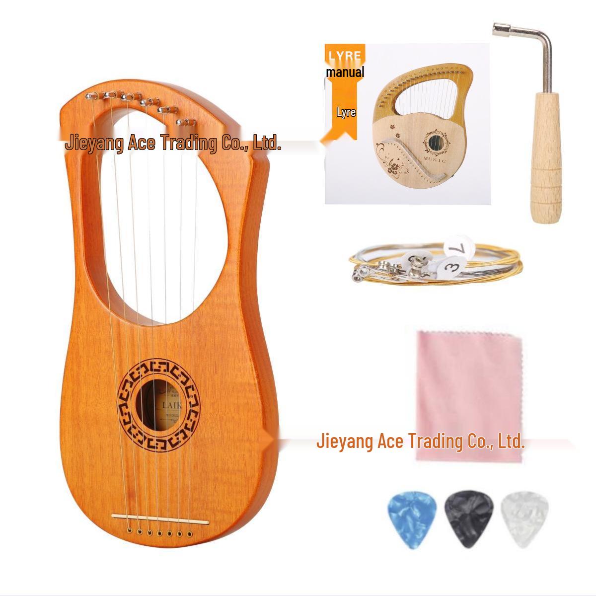 

7-String Greek Lyre: Compact Musical Instrument