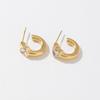 Minimalist Romantic 18K Gold Plated Stainless Steel Hoop Earrings with Trendy Cubic Zirconia Heart Stone