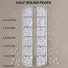 12 Fächer Halbrunde Perlen Perlen 3D Nagelanhänger 1,5/2/2,5/3/4/5 mm Weiße Flachrückige Perlen Nagel Schmuck Nagel Handwerk Perlen Strassstein