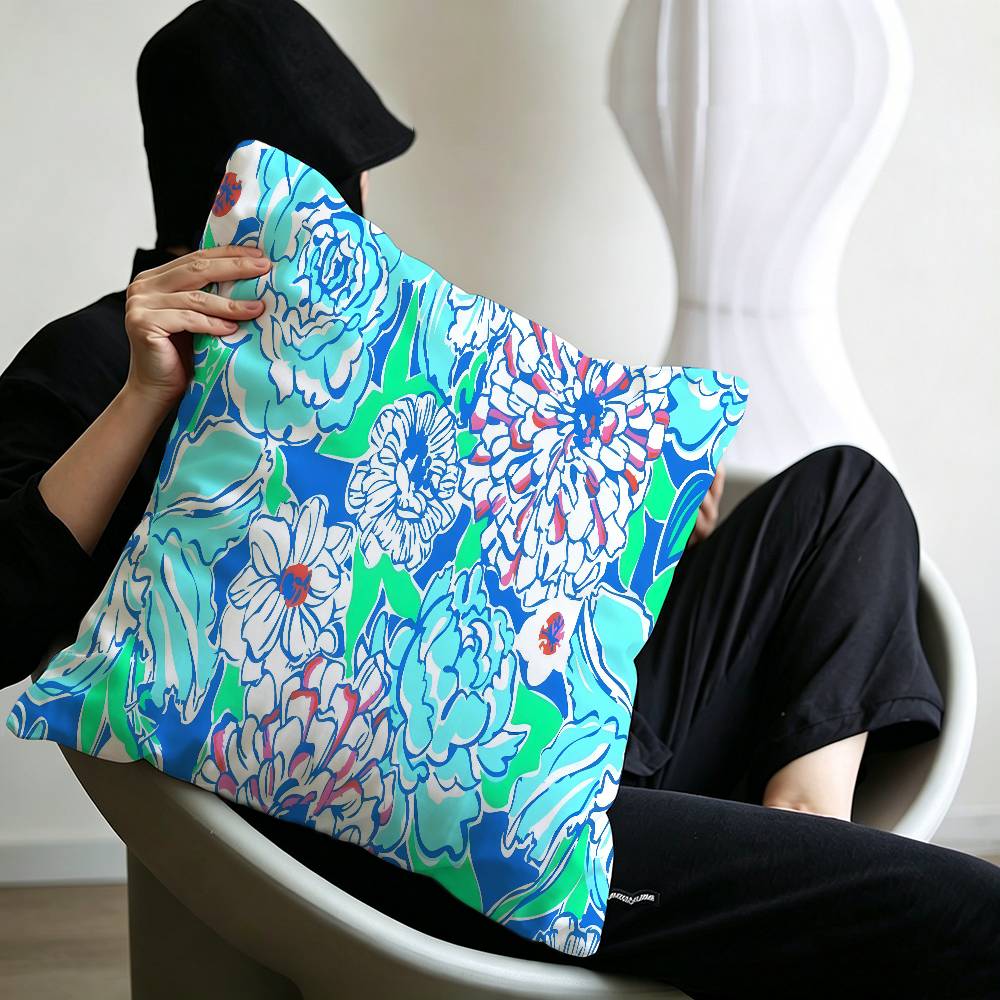 Fashion Lilly Pulitzer Pillow Cushion Cover Pillowcase Living Room Sofa Home Decor Customized