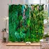 Tenda Doccia Pianta Verde Scenari di Foglie Botaniche Tropicali Fattoria di Fiori Natura Liane Casa Tessuto in Poliestere Tenda Decorazione Bagno