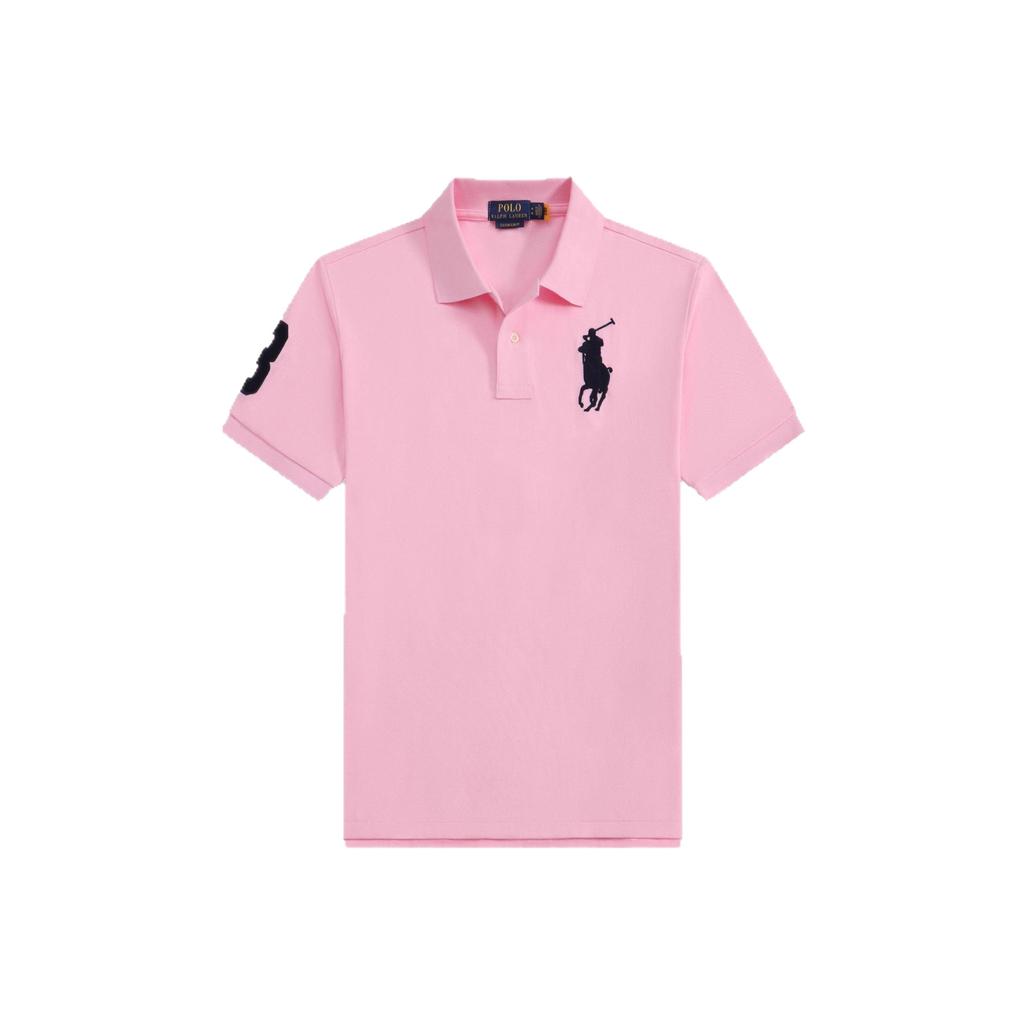 POLO Men's New Summer Big Horse Logo Embroidered Turn-Down Collar Cotton Short Sleeve Casual Polo Shirt