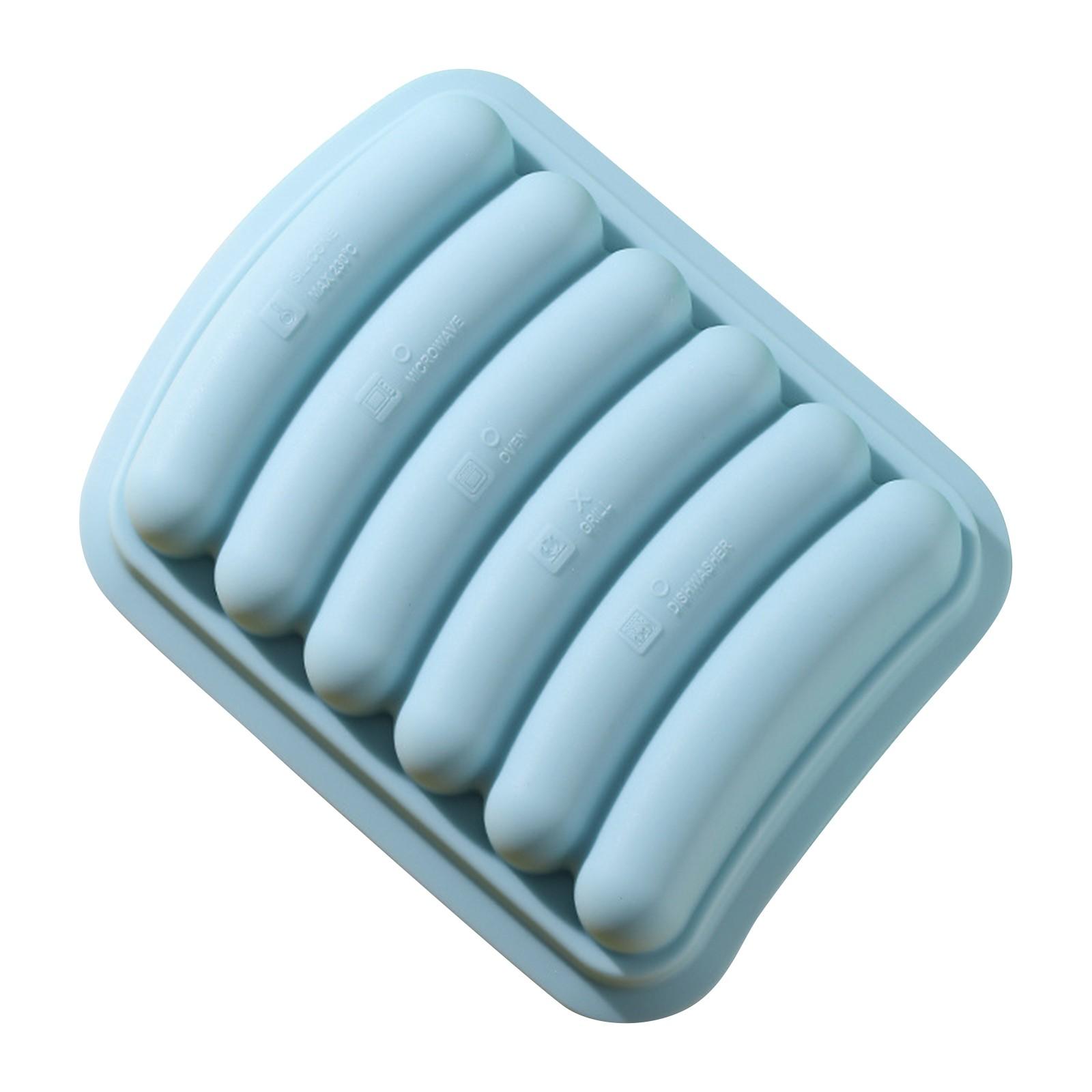 

Силиконовые формы для сосисок - Антипригарные гибкие формы для хот-догов, 6 ячеек, контейнер для выпечки, приготовления, варки на пару - DIY домашние сосиски One Size