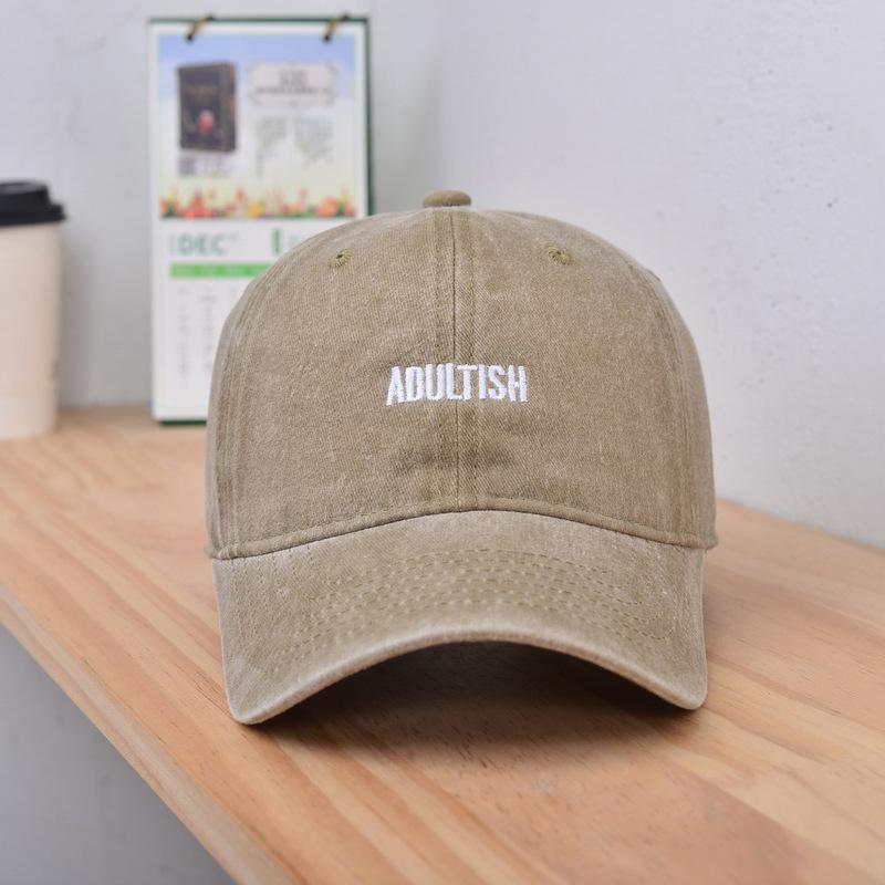 Washed Solid Color Embroidered Baseball Cap Spring and Summer American Retro Old Baseball Cap Men