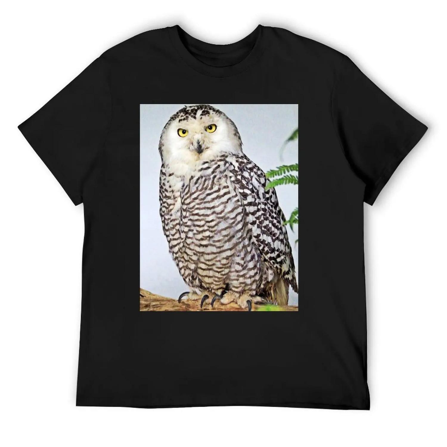 Snowy Owl - Bubo scandiacus - The Wizard Owl T-Shirt Luxury man anime stuff fashion shirts plain black t shirts men S