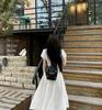 Women's White Puff Sleeve A-Line Dress - Slim Waist, Wide Hem, Chic First Love Style