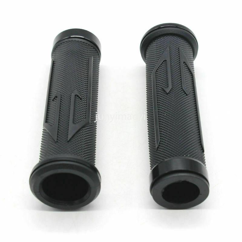 Black 7/8" 22mm Motorcycle Hand Grips Handle Rubber Gel Universal for Honda Kawasaki Yamaha Suzuki Ducati Aprilia