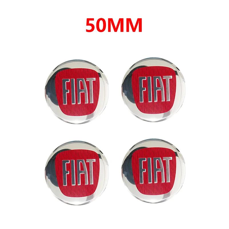4pcs 56mm 50mm 3D logo car emblem Wheel Center Hub auto Rim refit dust-proof badge covers sticker styling accessories For FIAT