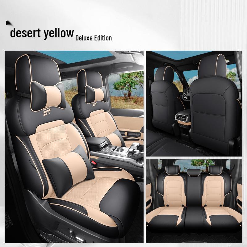 Traveler Car Seat Cushion Cover - Universal Fit, Full Leather, Four Seasons, New Model, for Five-Seat Cars