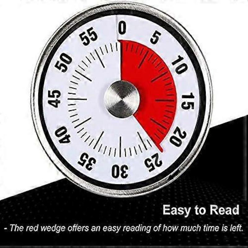 Magnetic Mechanical Kitchen Timer -Countdown Timer 60 Minute Visual Time Management Tool Baking Cooking Steaming